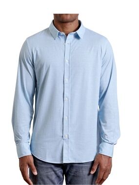 Hyden Yoo XL Brooks Men's Light Blue Birdseye Long Sleeve Buttonstretch Shir